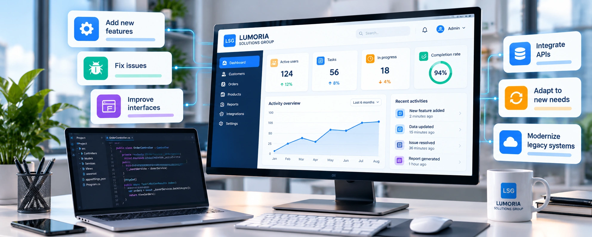 Illustration conceptuelle d’une application métier